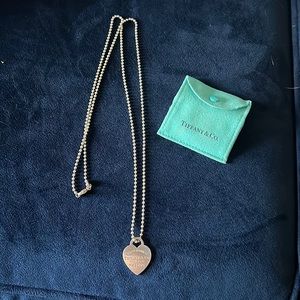 Tiffany & Co. Heart Dog Tag - 34” chain - sterling silver